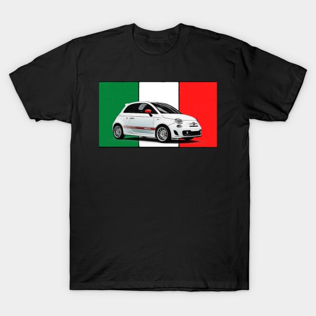 Abarth 500 Italian Print T-Shirt by SynchroDesign